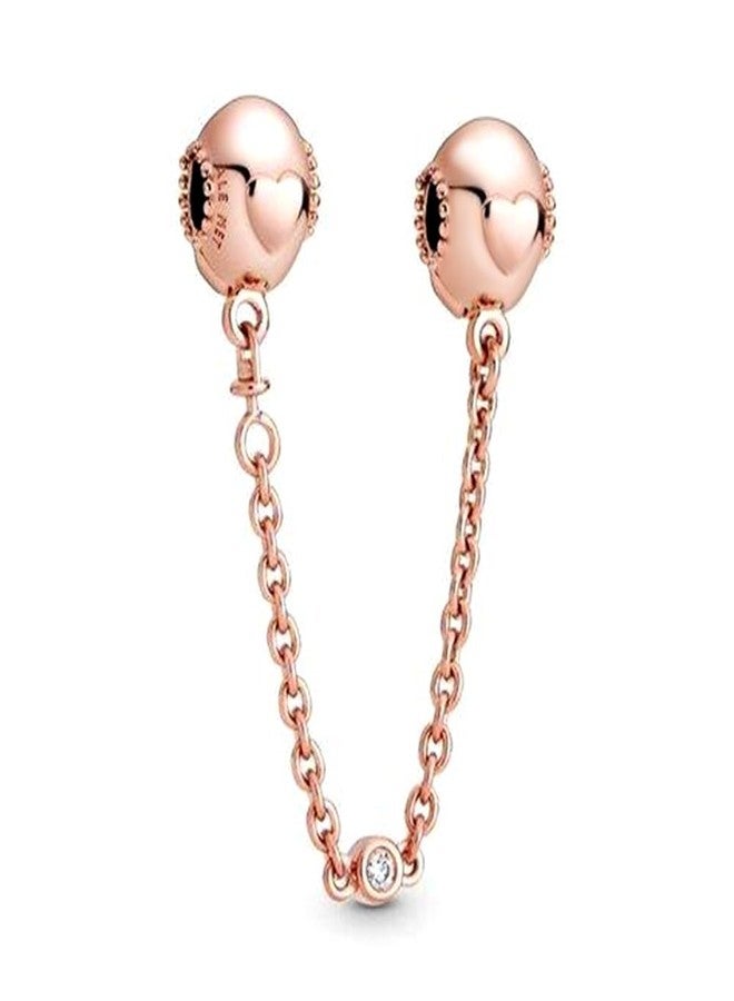 Artever Sterling Silver Safety Chain Clip Charm Stopper Lock Clip Beads Women DIY Jewelry for Reflexion Bracelet (Rose gold) - Image 2
